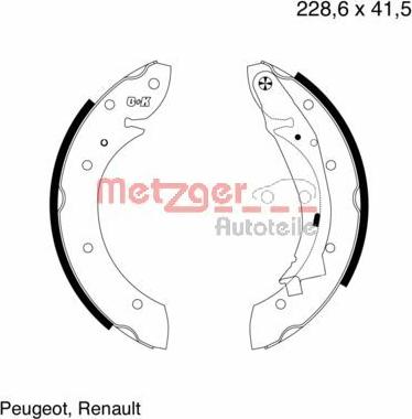 Metzger MG 634 - Комплект гальм, барабанний механізм avtolavka.club