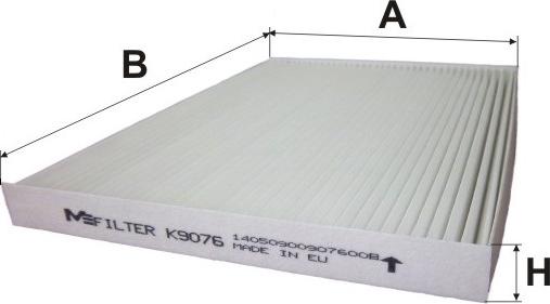 Mfilter K 9076 - Фільтр, повітря у внутрішній простір avtolavka.club