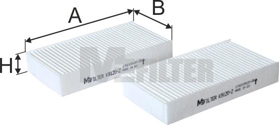 Mfilter K 9120-2 - Фільтр, повітря у внутрішній простір avtolavka.club