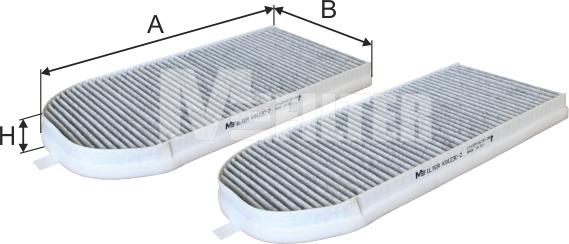 Mfilter K 9123C-2 - Фільтр, повітря у внутрішній простір avtolavka.club