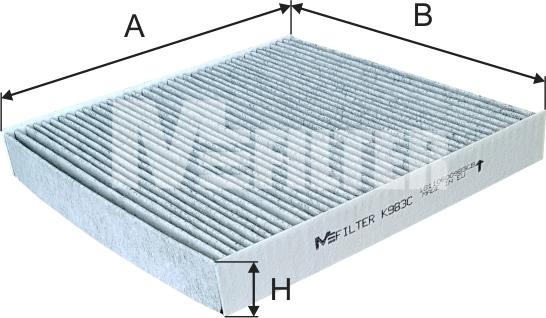 Mfilter K 983C - Фільтр, повітря у внутрішній простір avtolavka.club