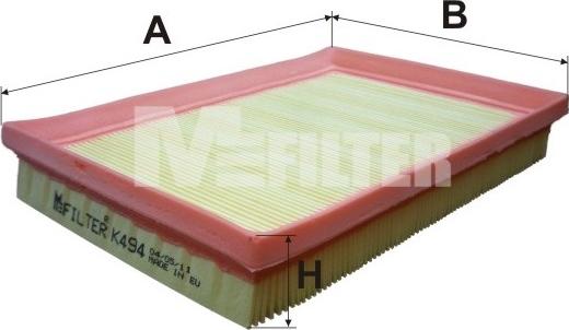 Mfilter K 494 - Повітряний фільтр avtolavka.club