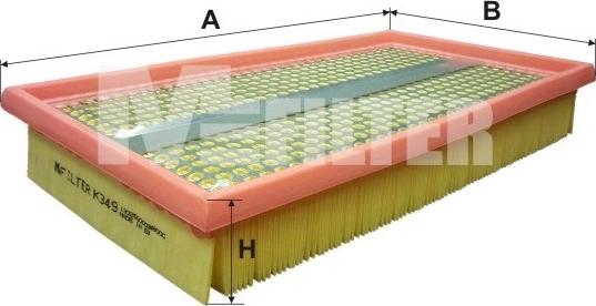 Mfilter K 349 - Повітряний фільтр avtolavka.club