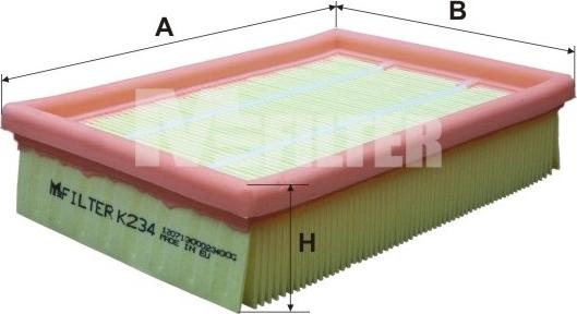 Mfilter K 234 - Повітряний фільтр avtolavka.club