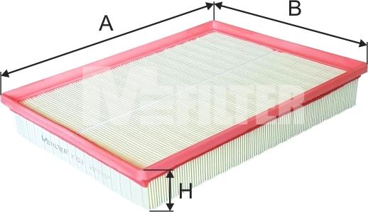 Mfilter K 753 - Повітряний фільтр avtolavka.club