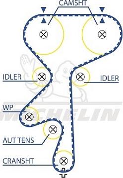 MICHELIN EngineParts SMATB0081 - Ремінь ГРМ avtolavka.club