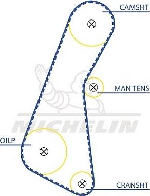 MICHELIN EngineParts SMATB0223 - Ремінь ГРМ avtolavka.club