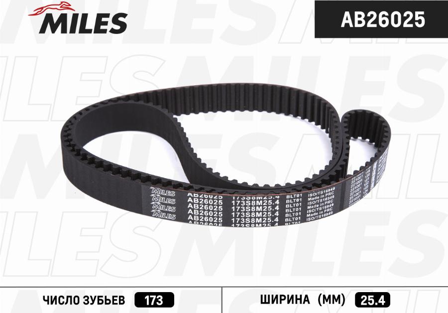 Miles AB26025 - Ремінь ГРМ avtolavka.club