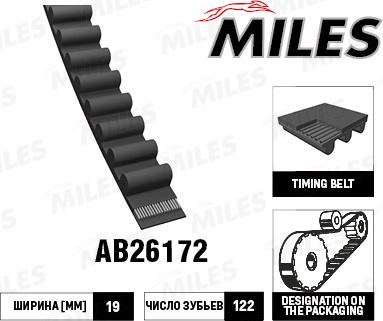 Miles AB26172 - Ремінь ГРМ avtolavka.club