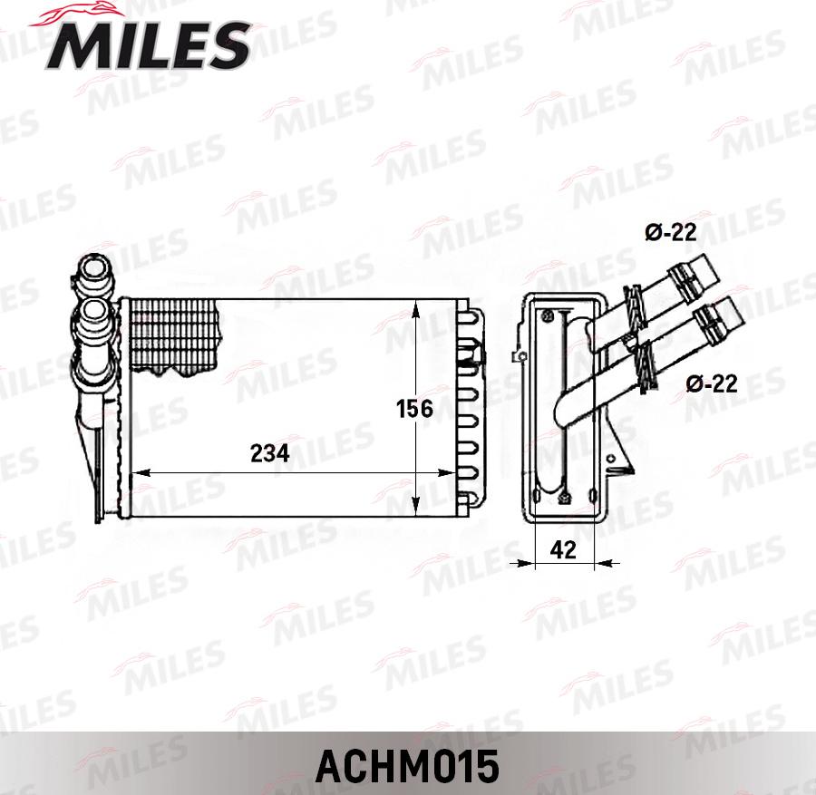 Miles ACHM015 - Теплообмінник, опалення салону avtolavka.club