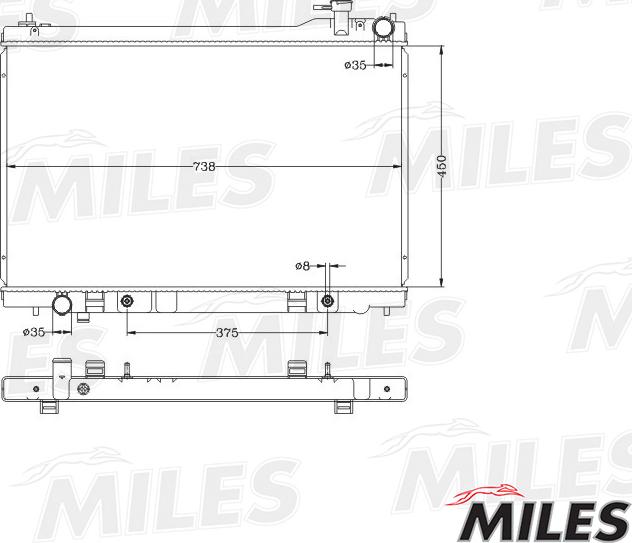 Miles ACRB145 - Радіатор, охолодження двигуна avtolavka.club