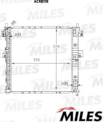 Miles ACRB118 - Радіатор, охолодження двигуна avtolavka.club