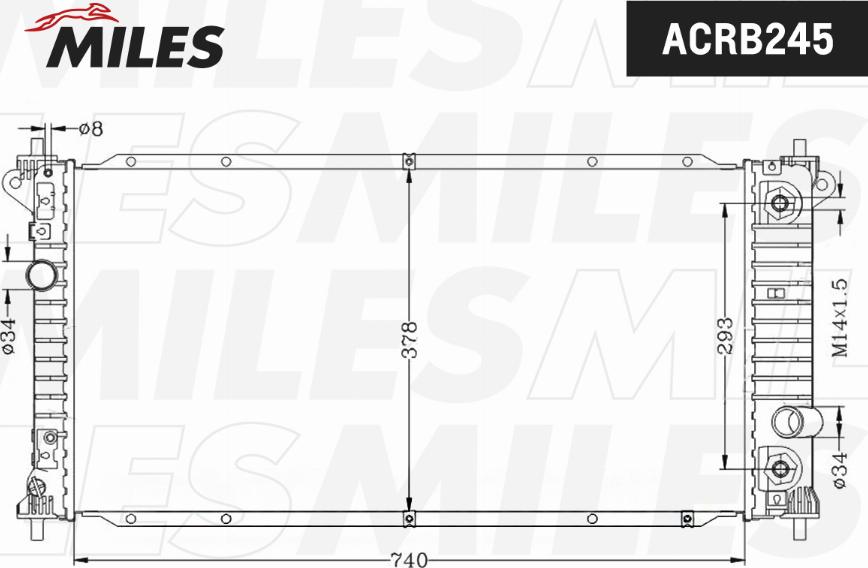 Miles ACRB245 - Радіатор, охолодження двигуна avtolavka.club