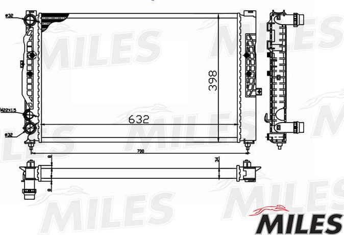 Miles ACRM056 - Радіатор, охолодження двигуна avtolavka.club