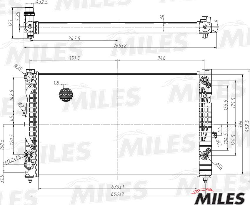 Miles ACRM013 - Радіатор, охолодження двигуна avtolavka.club