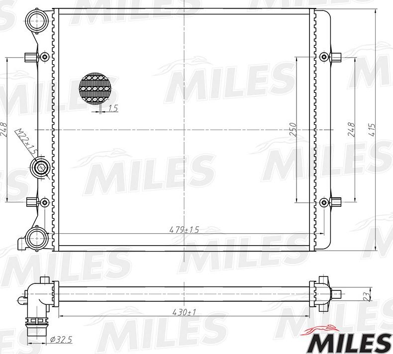 Miles ACRM164 - Радіатор, охолодження двигуна avtolavka.club