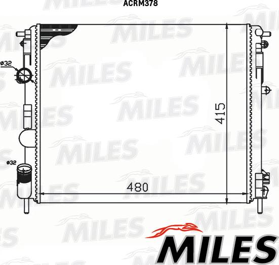 Miles ACRM378 - Радіатор, охолодження двигуна avtolavka.club