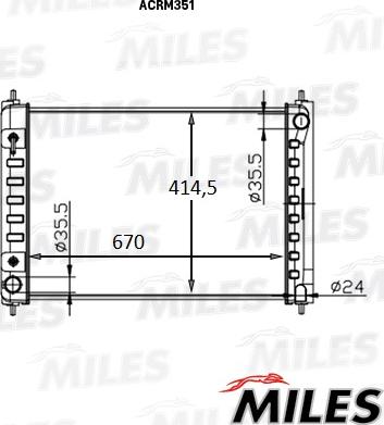 Miles ACRM203 - Радіатор, охолодження двигуна avtolavka.club