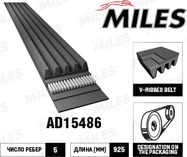 Miles AD15486 - Поліклиновий ремінь avtolavka.club