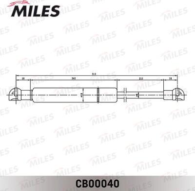 Miles CB00040 - Газова пружина, капот avtolavka.club