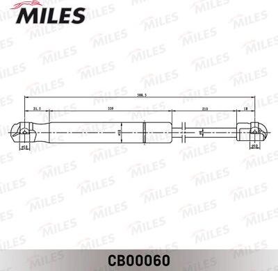 Miles CB00060 - Газова пружина, капот avtolavka.club