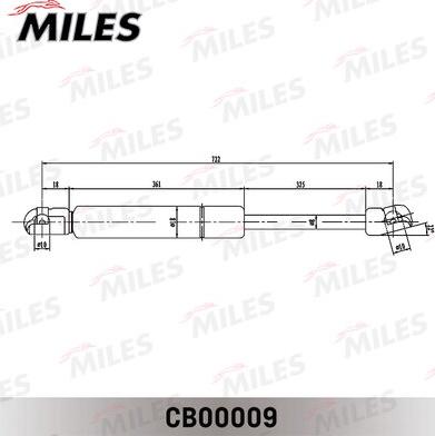 Miles CB00009 - Газова пружина, капот avtolavka.club