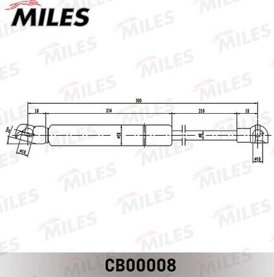Miles CB00008 - Газова пружина, кришка багажник avtolavka.club