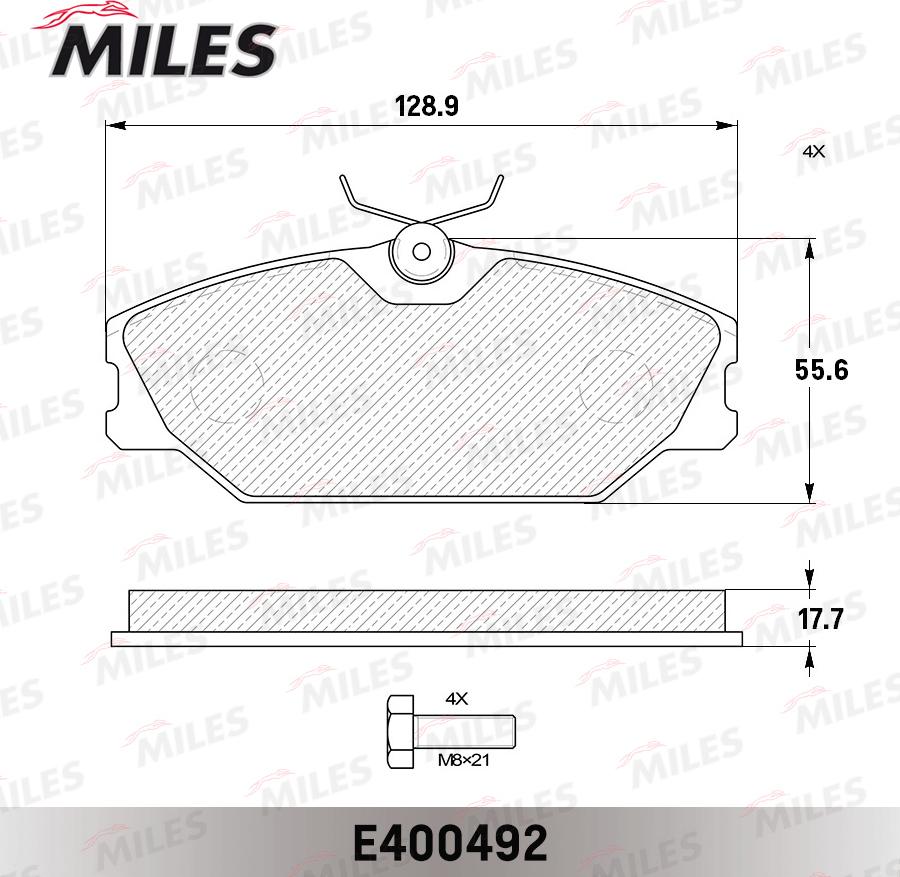 Miles E400492 - Гальмівні колодки, дискові гальма avtolavka.club