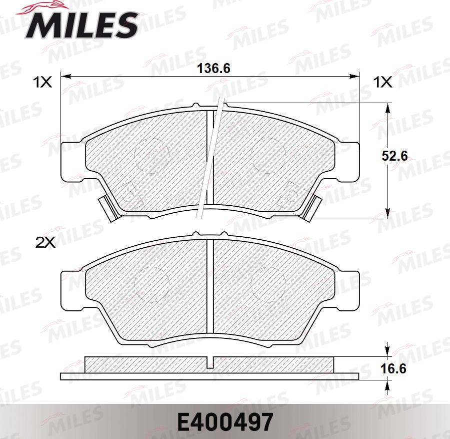 Miles E400497 - Гальмівні колодки, дискові гальма avtolavka.club