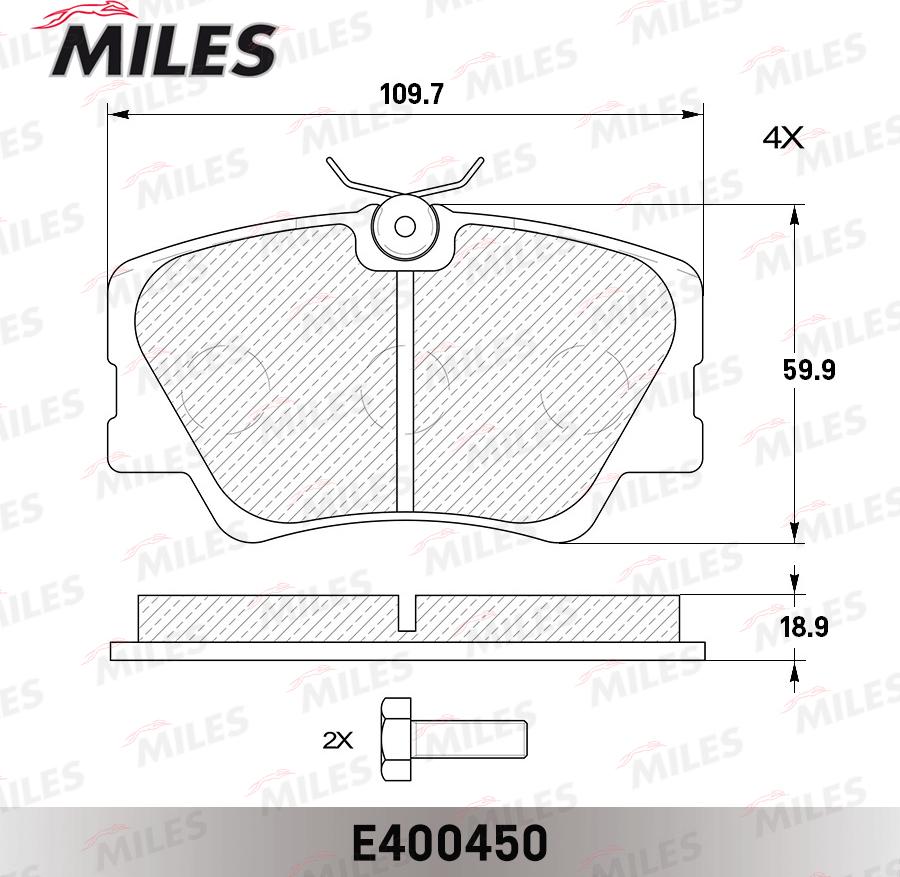 Miles E400450 - Гальмівні колодки, дискові гальма avtolavka.club