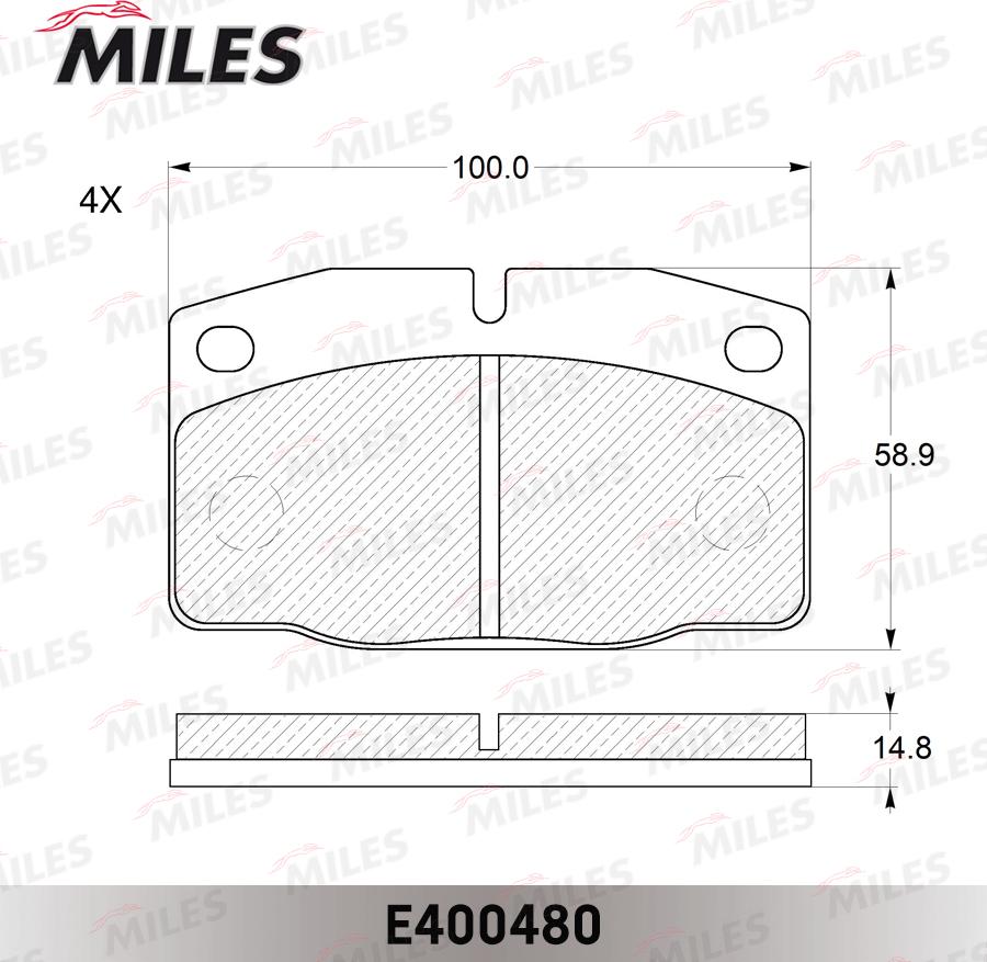 Miles E400480 - Гальмівні колодки, дискові гальма avtolavka.club