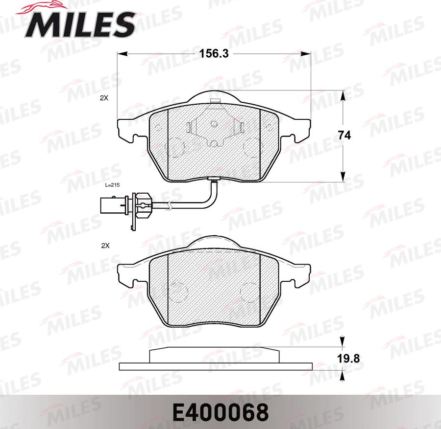 Miles E400068 - Гальмівні колодки, дискові гальма avtolavka.club