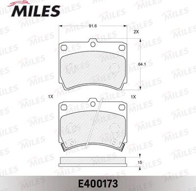 Miles E400173 - Гальмівні колодки, дискові гальма avtolavka.club