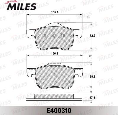 Miles E400310 - Гальмівні колодки, дискові гальма avtolavka.club