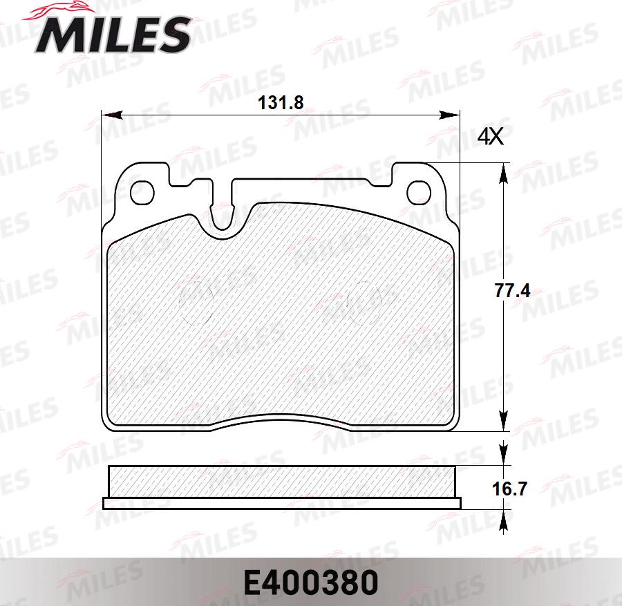 Miles E400380 - Гальмівні колодки, дискові гальма avtolavka.club