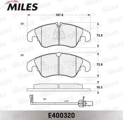 Miles E400320 - Гальмівні колодки, дискові гальма avtolavka.club