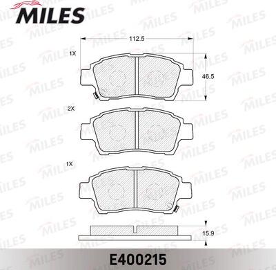 Miles E400215 - Гальмівні колодки, дискові гальма avtolavka.club