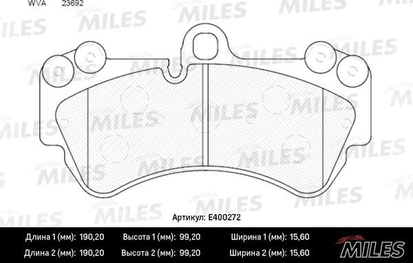 Miles E400272 - Гальмівні колодки, дискові гальма avtolavka.club