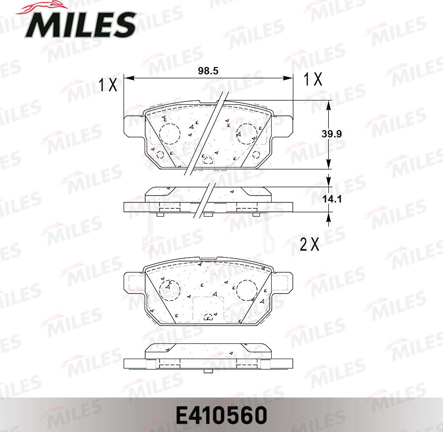 Miles E410560 - Гальмівні колодки, дискові гальма avtolavka.club