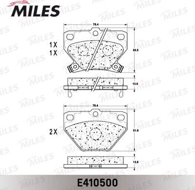 Miles E410500 - Гальмівні колодки, дискові гальма avtolavka.club