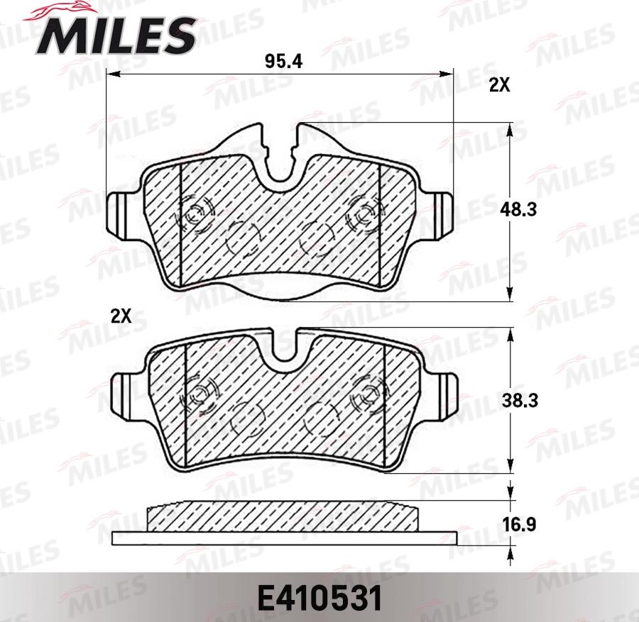 Miles E410531 - Гальмівні колодки, дискові гальма avtolavka.club