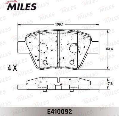 Miles E410092 - Гальмівні колодки, дискові гальма avtolavka.club