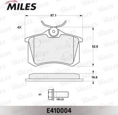 Miles E410004 - Гальмівні колодки, дискові гальма avtolavka.club