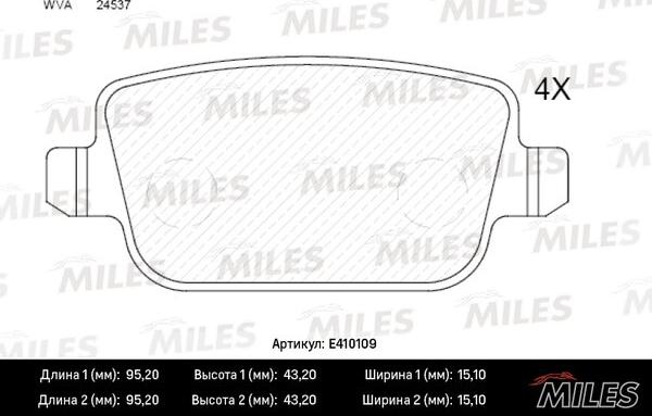 Miles E410109 - Гальмівні колодки, дискові гальма avtolavka.club