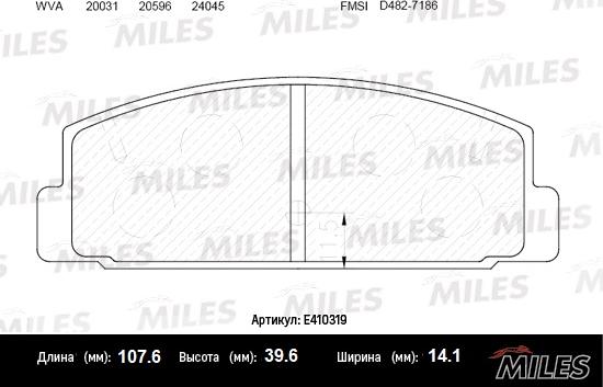 Miles E410319 - Гальмівні колодки, дискові гальма avtolavka.club