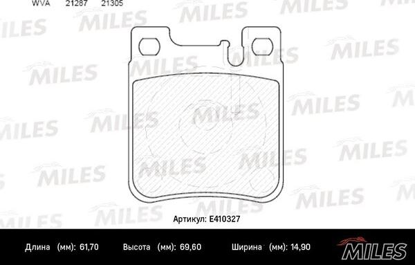 Miles E410327 - Гальмівні колодки, дискові гальма avtolavka.club