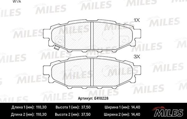 Miles E410228 - Гальмівні колодки, дискові гальма avtolavka.club