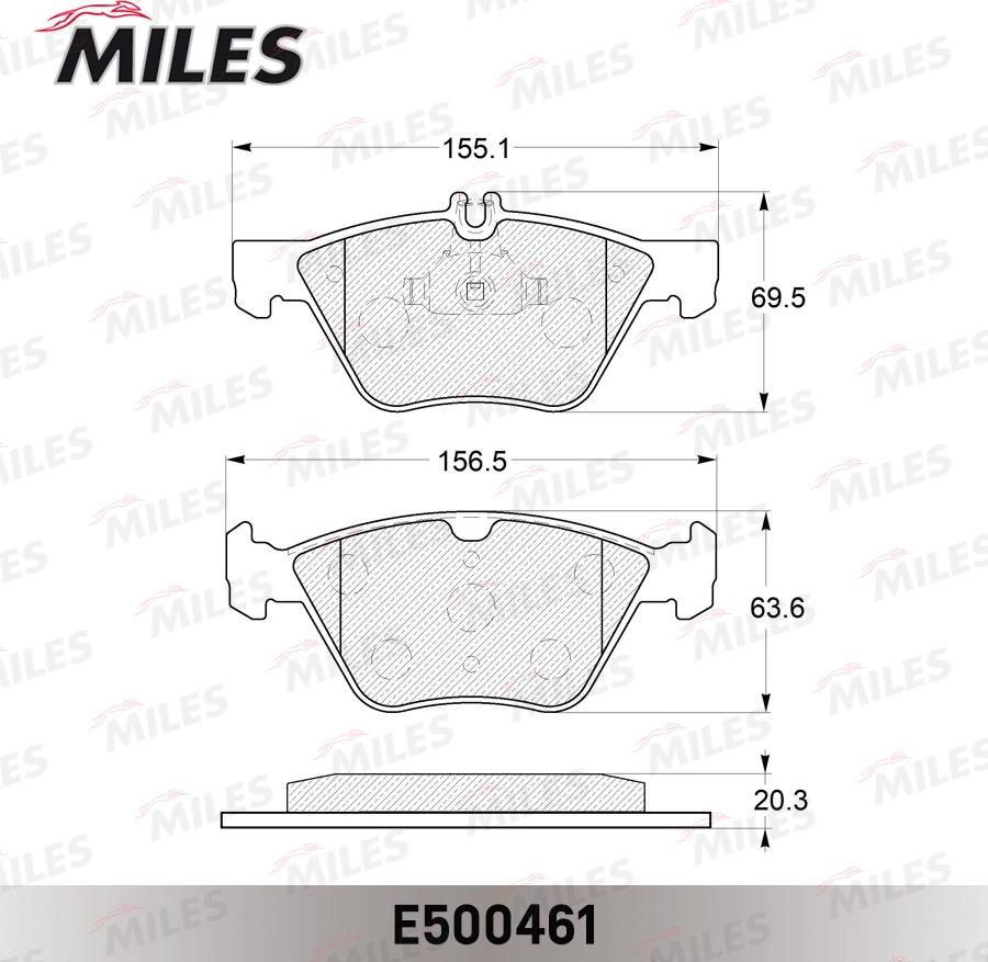 Miles E500461 - Гальмівні колодки, дискові гальма avtolavka.club