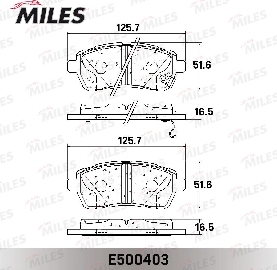 Miles E500403 - Гальмівні колодки, дискові гальма avtolavka.club