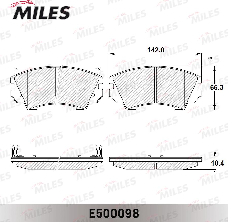 Miles E500098 - Гальмівні колодки, дискові гальма avtolavka.club